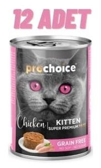Pro Choice Grain Free Tavuk Ezme Yavru Yaş Kedi Maması 12x400 gr