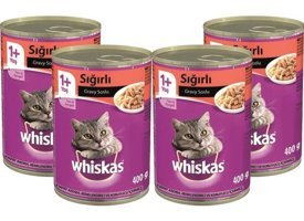 Whiskas Sığır Eti Soslu Yetişkin Yaş Kedi Maması 4x400 gr