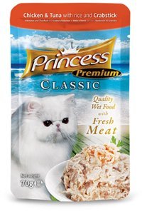 Princess Premium Classic Pirinç Tavuk Ton Balığı Yetişkin Yaş Kedi Maması 70 gr