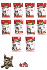 Jungle Pouch Biftek Yetişkin Yaş Kedi Maması 10x100 gr