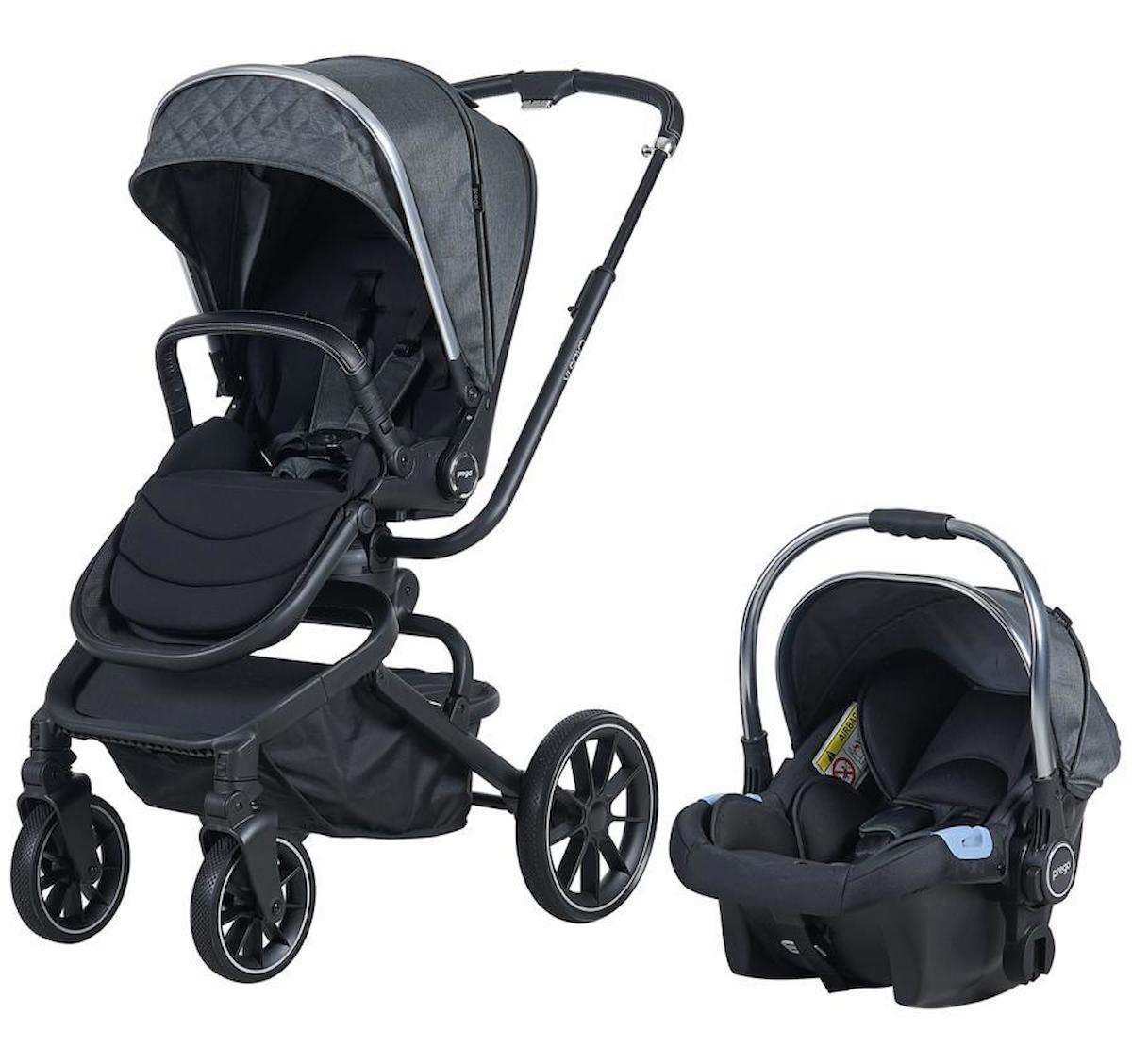 Prego Calista 2045 Çift Yönlü Katlanabilir Tek Elle Kapanan Travel Sistem Bebek Arabası Gri