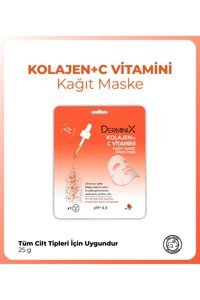 Derminix Kolajen + C Vitamini Nemlendiricili Kağıt Yüz Maskesi