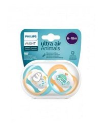 Philips Avent Ultra Air SCF080 6-18 Ay Fosforlu Ortodontik Kiraz Uçlu Silikon Emzik Çok Renkli