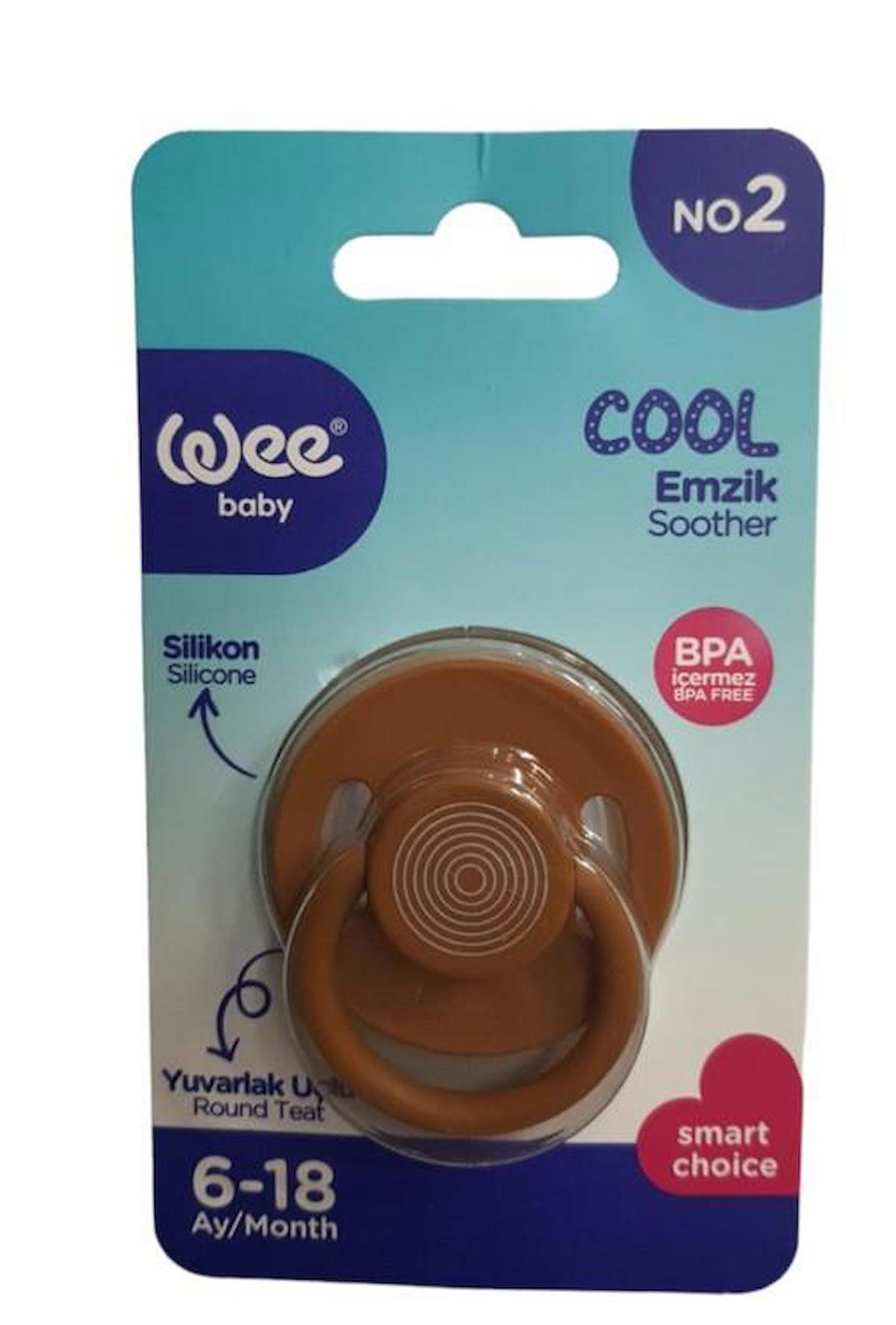 Wee Baby Cool 6-18 Ay Ortodontik Silikon Emzik Kahverengi
