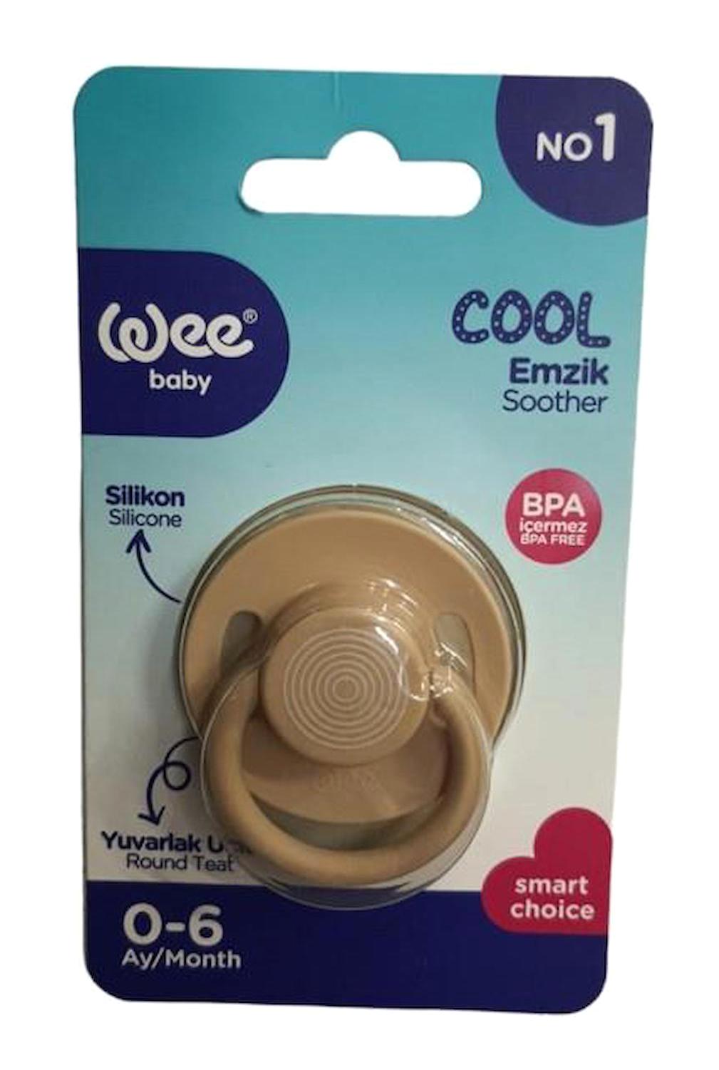Wee Baby 0-6 Ay Delikli Ortodontik Yenidoğan Damaklı Silikon Emzik Krem