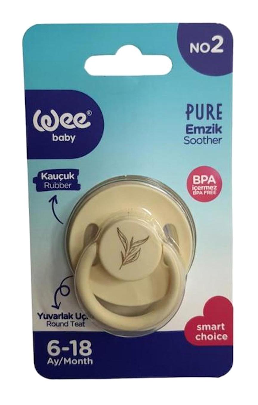 Wee Baby 6-18 Ay Delikli Ortodontik Damaklı Silikon Emzik Krem