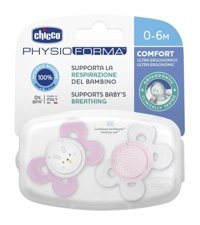 Chicco Physio Comfort 0-6 Ay Ortodontik Yenidoğan Kiraz Uçlu Damaklı Silikon Emzik Çok Renkli