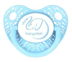 Hanymish 18 Ay+ Delikli Ortodontik Kiraz Uçlu Damaklı Silikon Emzik Beyaz Mavi
