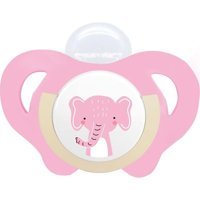 Wee Baby Safari 18 Ay+ Ortodontik Kiraz Uçlu Damaklı Silikon Emzik Pembe