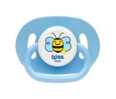 Wee Baby 0-6 Ay Yenidoğan Kiraz Uçlu Damaklı Silikon Emzik Mavi