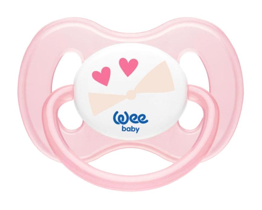 Wee Baby 0-6 Ay Ortodontik Kiraz Uçlu Damaklı Silikon Emzik Pembe