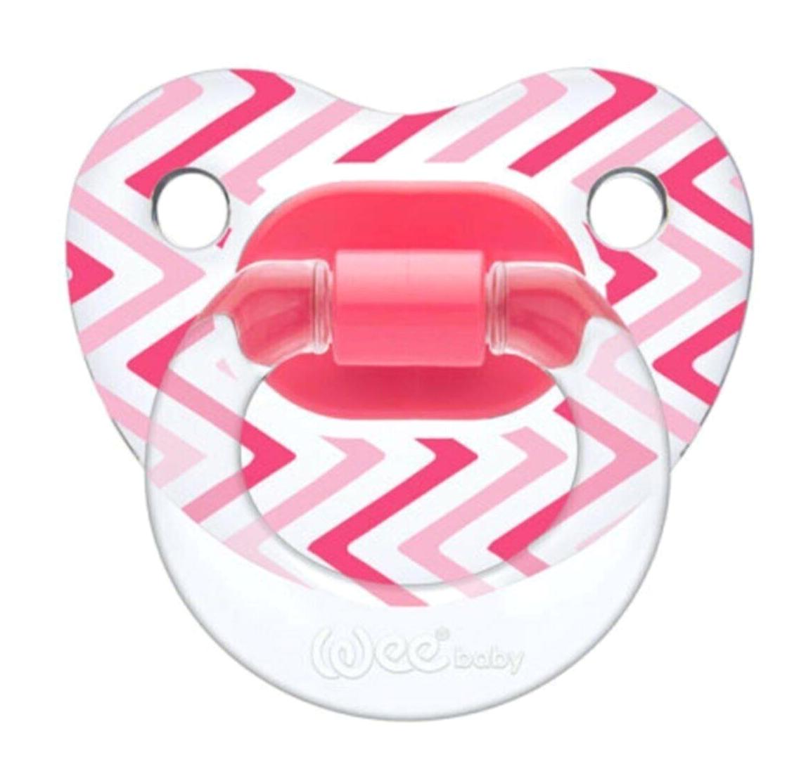 Wee Baby Wee 838 18 Ay+ Ortodontik Kiraz Uçlu Damaklı Silikon Emzik Pembe