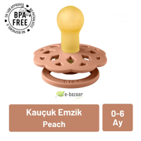 Bibs 0-6 Ay Delikli Ortodontik Yenidoğan Damaklı Kauçuk Emzik Şeftali Rengi