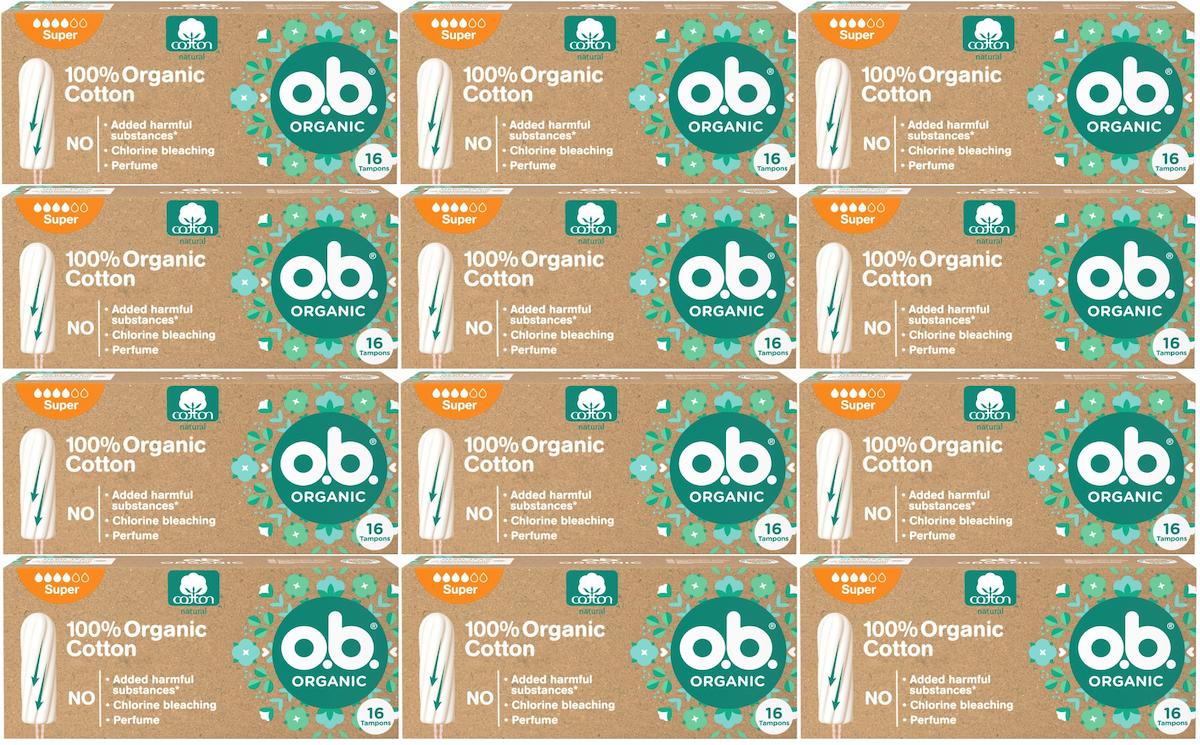 O.B. Organic Süper Tampon 12x16'lı