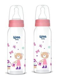 Wee Baby Silikon Yenidoğan Yavaş Akışlı 0-6 Ay Desenli Pembe Biberon 500 ml
