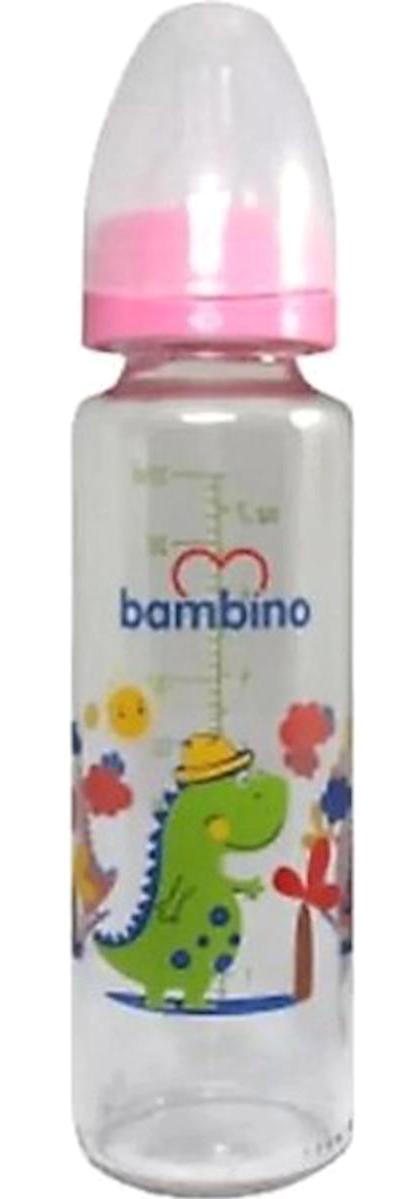 Bambino Silikon Yenidoğan Yavaş Akışlı 0-6 Ay Desenli Pembe Biberon 225 ml