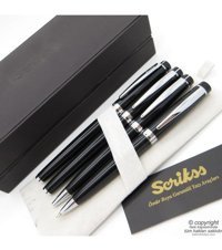 Scrikss 38 4'lü Set Siyah Krom Dolma Kalem