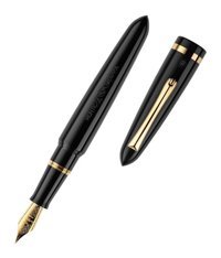 Montegrappa Venetia Siyah Çelik Uç Isven_Ac Dolma Kalem