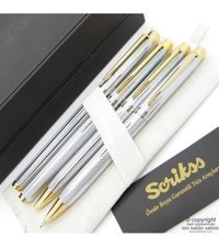 Scrikss 722W 4'lü Set Gold Krom Dolma Kalem