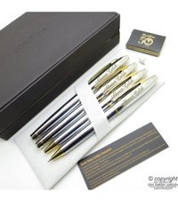Scrikss 35 4'lü Set Gold Krom Deri Dolma Kalem
