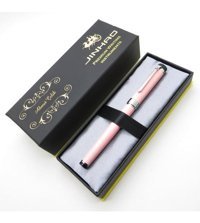 Jinhao Kırmızı Taşlı Tam Metal Pembe le Dolma Kalem