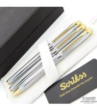 Scrikss 722W 3'lü Set Gold Krom Dolma Kalem