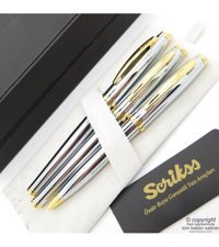 Scrikss 39 3'lü Takım Gold Krom Dolma Kalem