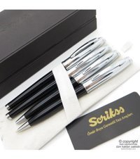 Scrikss 39 4'lü Set Siyah Krom Dolma Kalem