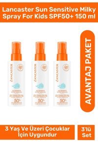 Lancaster Sun Sensitive Milky 50 Faktör Hassas Ciltler İçin Nemlendirici Suya Dayanıklı Yüz Güneş Kremi 3x150 ml
