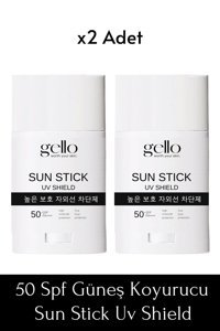 Gello Stick 50 Faktör Tüm Ciltler İçin Nemlendirici Suya Dayanıklı Yüz Güneş Kremi 2x50 ml