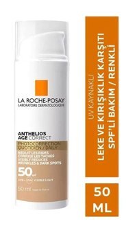 La Roche Posay Anthelios Renkli 50 Faktör Tüm Ciltler İçin Leke Karşıtı Nemlendirici Kapatıcılı Suya Dayanıklı Yüz ve Vücut Güneş Kremi 50 ml