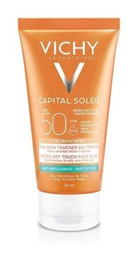 Vichy Ideal Soleil Renkli 50 Faktör Tüm Ciltler İçin Nemlendirici Kapatıcılı Suya Dayanıklı Yüz ve Vücut Güneş Kremi 50 ml