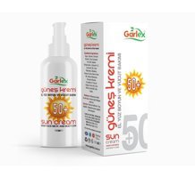 Garlex Sun Cream 50 Faktör Tüm Ciltler İçin Leke Karşıtı Nemlendirici Yağsız Suya Dayanıklı Yüz ve Vücut Güneş Kremi 100 ml