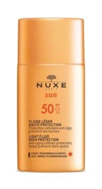Nuxe Sun 50 Faktör Tüm Ciltler İçin Leke Karşıtı Nemlendirici Yağsız Suya Dayanıklı Yüz Güneş Kremi 50 ml