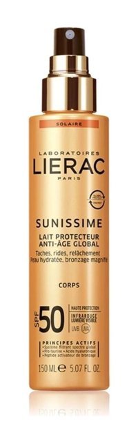 Lierac 50 Faktör Tüm Ciltler İçin Leke Karşıtı Nemlendirici Yağsız Suya Dayanıklı Yüz ve Vücut Güneş Kremi 150 ml
