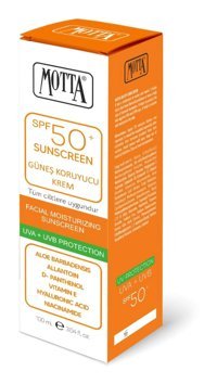 Motta 50 Faktör Tüm Ciltler İçin Nemlendirici Suya Dayanıklı Yüz Güneş Kremi 150 ml
