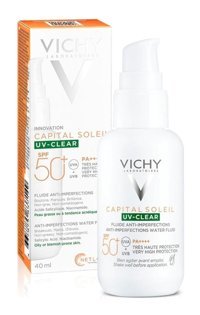 Vichy Capital Soleil 50 Faktör Tüm Ciltler İçin Leke Karşıtı Nemlendirici Yağsız Suya Dayanıklı Yüz ve Vücut Güneş Kremi 40 ml