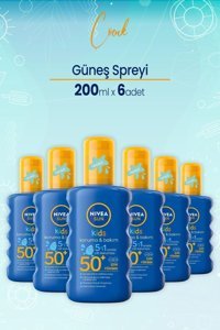 Nivea Sun Renkli 50 Faktör Tüm Ciltler İçin Nemlendirici Kapatıcılı Suya Dayanıklı Yüz ve Vücut Güneş Kremi 6x200 ml