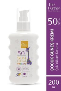 The Further 50 Faktör Tüm Ciltler İçin Leke Karşıtı Nemlendirici Yağsız Suya Dayanıklı Yüz ve Vücut Güneş Losyonu 200 ml