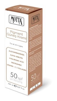 Motta Pigment 50 Faktör Tüm Ciltler İçin Leke Karşıtı Nemlendirici Yağsız Suya Dayanıklı Yüz ve Vücut Güneş Kremi 50 ml