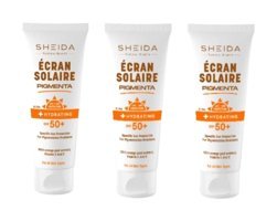 Sheida Pigment Renkli 50 Faktör Tüm Ciltler İçin Leke Karşıtı Nemlendirici Yağsız Suya Dayanıklı Yüz ve Vücut Güneş Kremi 75 ml