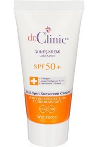 Dr. Clinic 50 Faktör Tüm Ciltler İçin Leke Karşıtı Nemlendirici Yağsız Suya Dayanıklı Yüz ve Vücut Güneş Kremi 40 ml