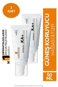 La Roche Posay Anthelios 50 Faktör Tüm Ciltler İçin Leke Karşıtı Nemlendirici Yağsız Suya Dayanıklı Yüz ve Vücut Güneş Kremi 2x50 ml