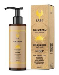 Fabl 50 Faktör Tüm Ciltler İçin Leke Karşıtı Nemlendirici Yağsız Suya Dayanıklı Yüz ve Vücut Güneş Kremi 50 ml