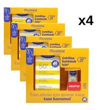 Mustela 50 Faktör Tüm Ciltler İçin Nemlendirici Suya Dayanıklı Yüz Güneş Losyonu 4x50 ml