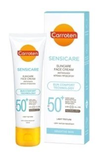 Carroten 50 Faktör Hassas Ciltler İçin Nemlendirici Suya Dayanıklı Yüz ve Vücut Güneş Kremi 50 ml