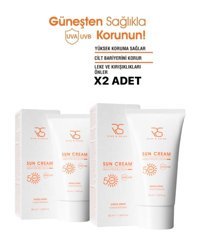 Rise & Shine 50 Faktör Tüm Ciltler İçin Leke Karşıtı Nemlendirici Yağsız Suya Dayanıklı Yüz ve Vücut Güneş Kremi 2x50 ml