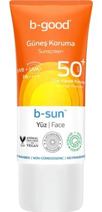 B-Good B-Sun 50 Faktör Tüm Ciltler İçin Leke Karşıtı Nemlendirici Yağsız Suya Dayanıklı Yüz ve Vücut Güneş Kremi 50 ml