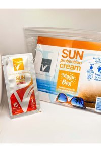 Red Ambalaj Sun 50 Faktör Tüm Ciltler İçin Leke Karşıtı Nemlendirici Yağsız Suya Dayanıklı Yüz ve Vücut Güneş Kremi 50 ml