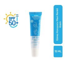 Bilge Öztürk Mavi Renkli 50 Faktör Tüm Ciltler İçin Nemlendirici Kapatıcılı Suya Dayanıklı Yüz Güneş Kremi 50 ml